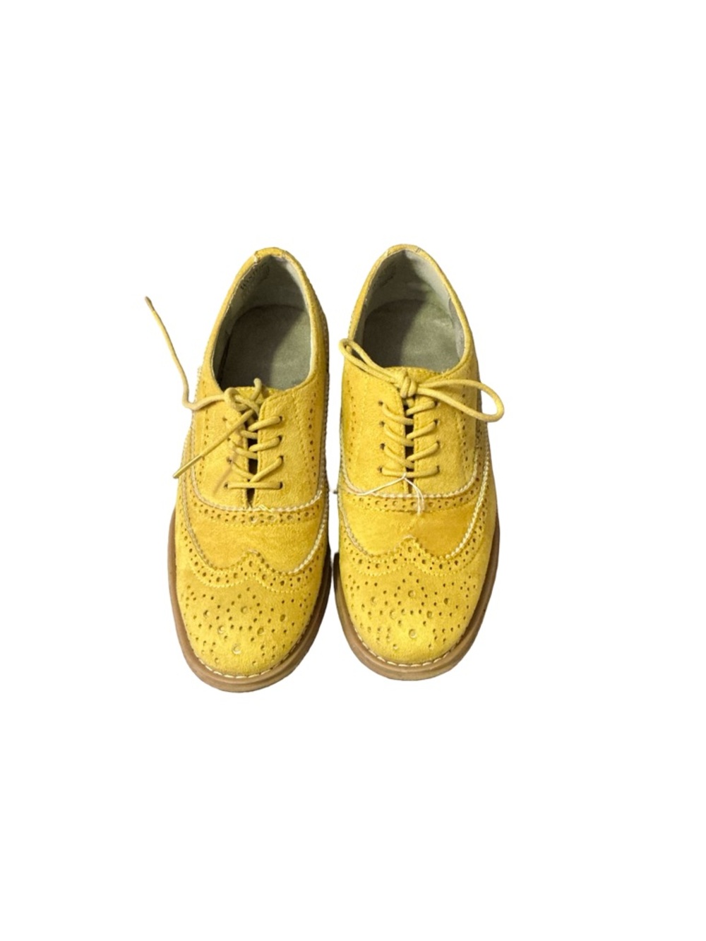 Wanted Yellow Suede Wingtip Oxfords